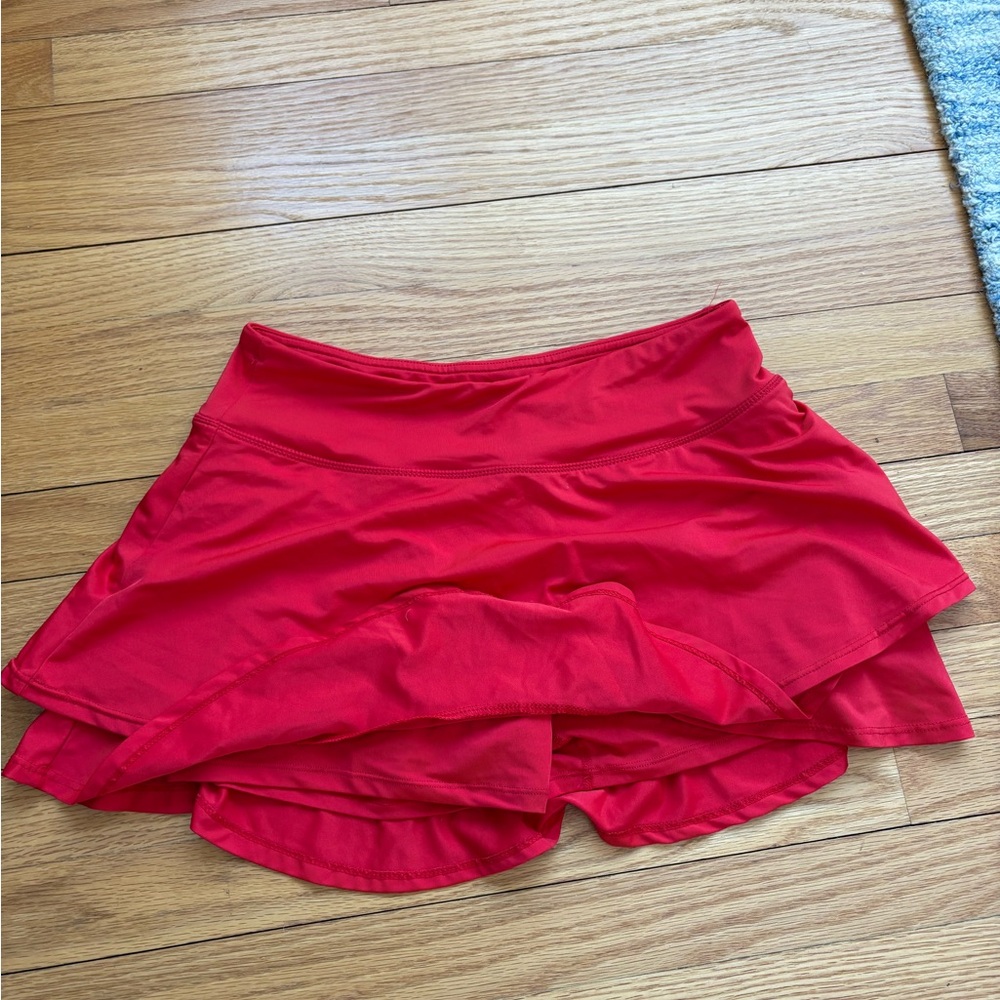 Bright Red Sports Skort